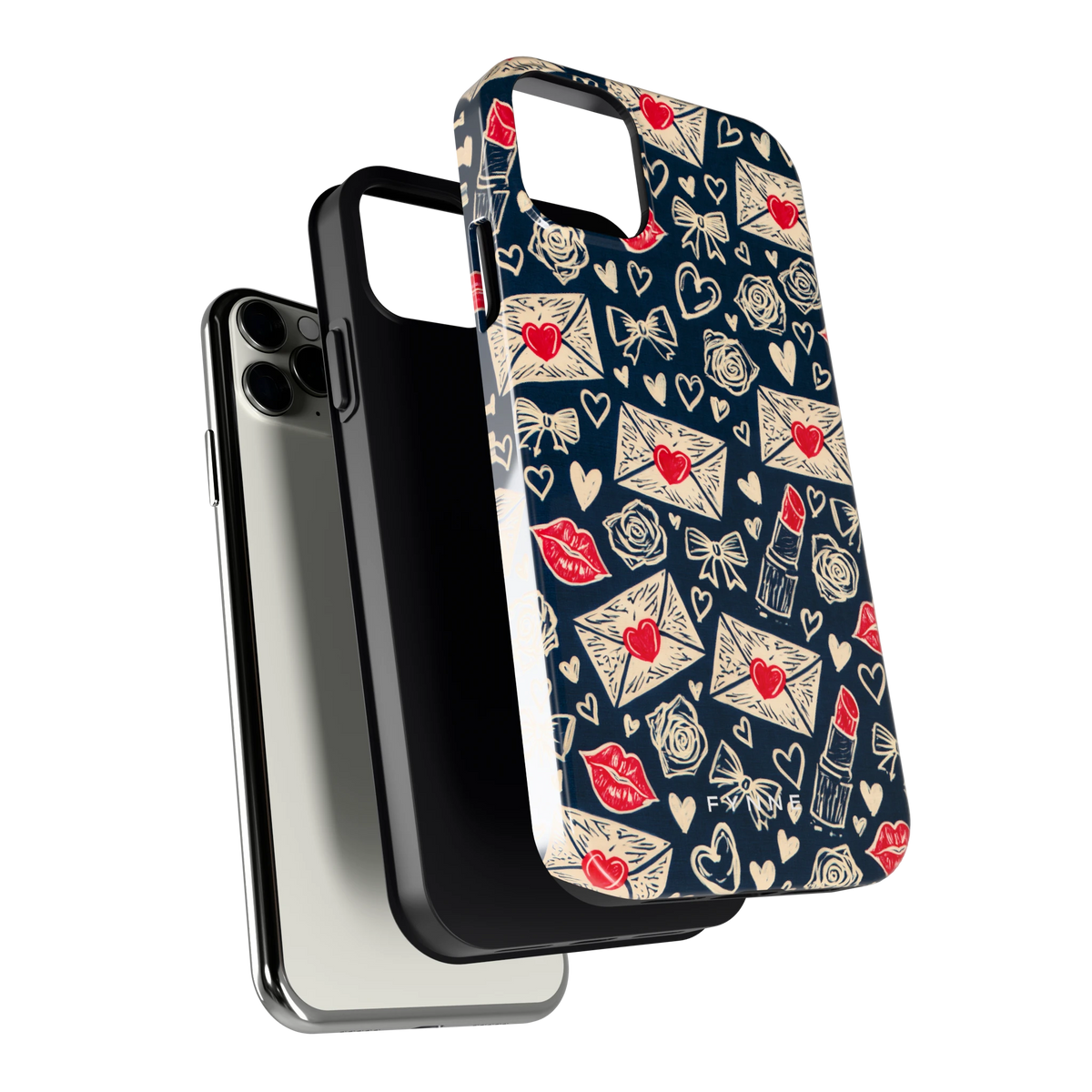 Liefdesbrieven hoesje voor iPhone 11 Pro Max, los van de telefoon