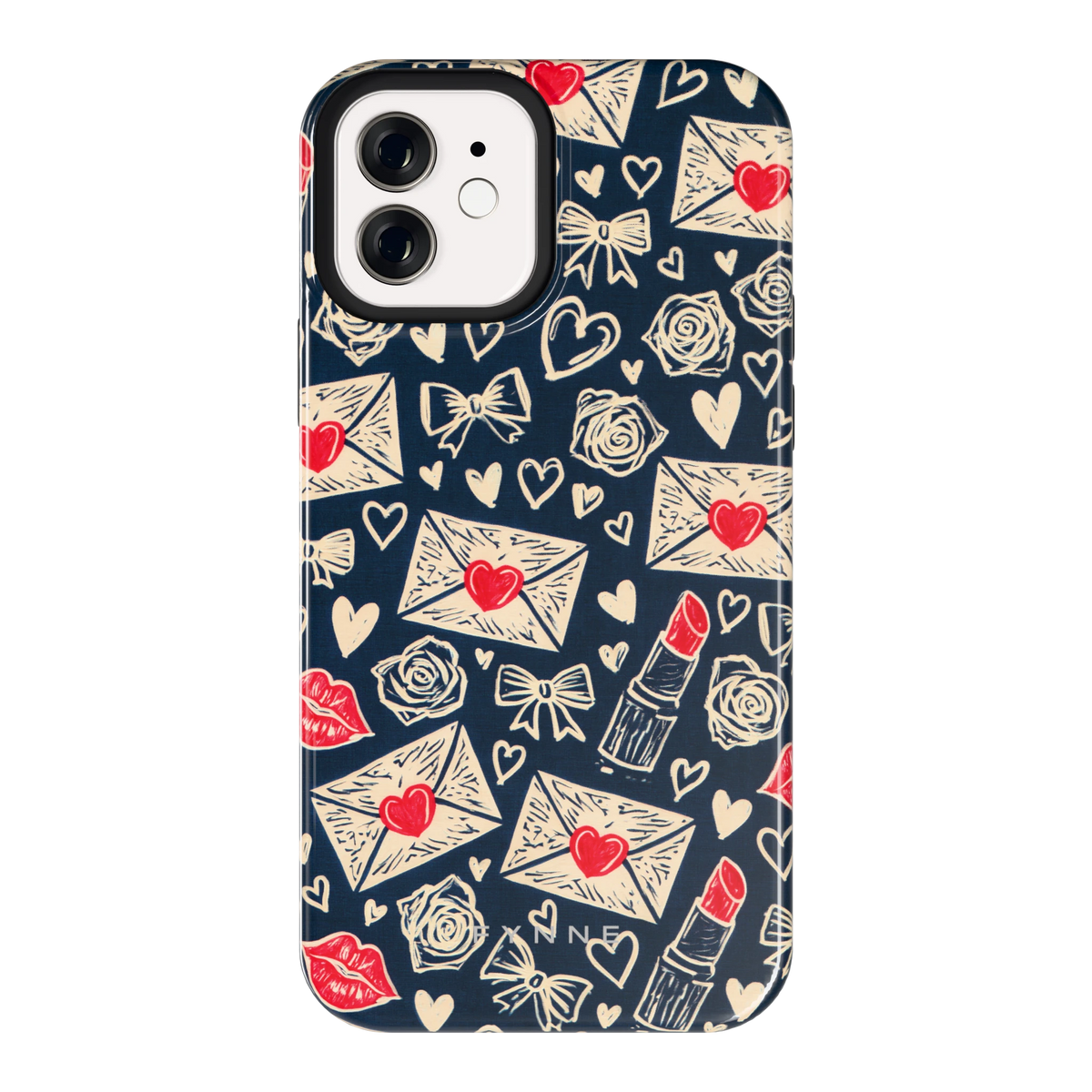 Liefdesbrieven hoesje voor iPhone 12, achterkant