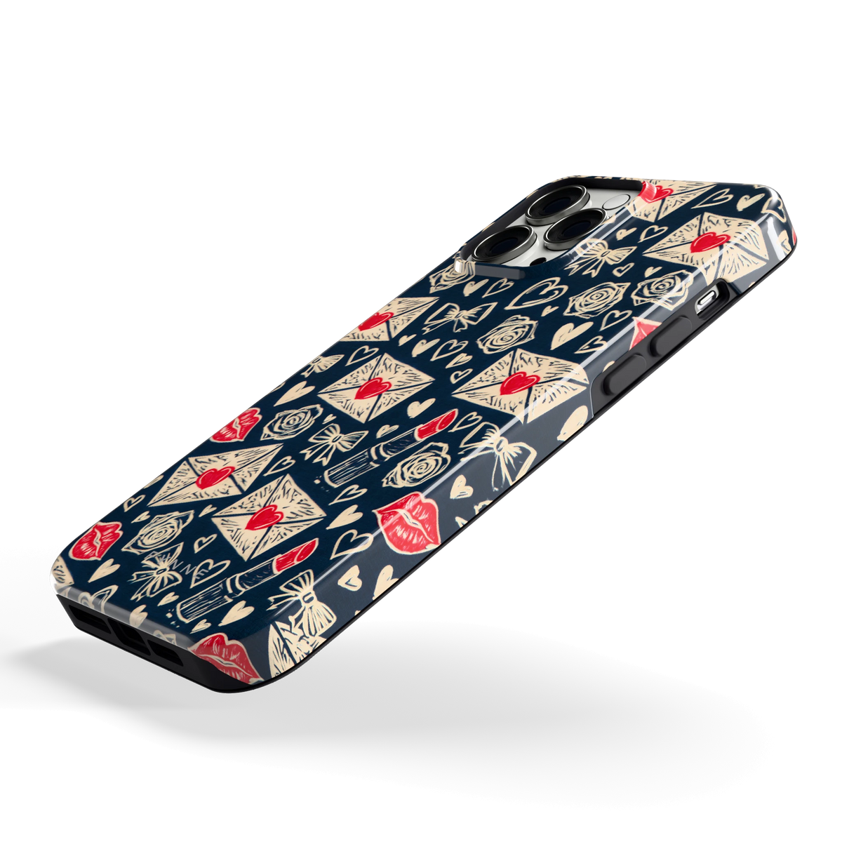 Liefdesbrieven hoesje voor iPhone 13 Pro Max, schuin