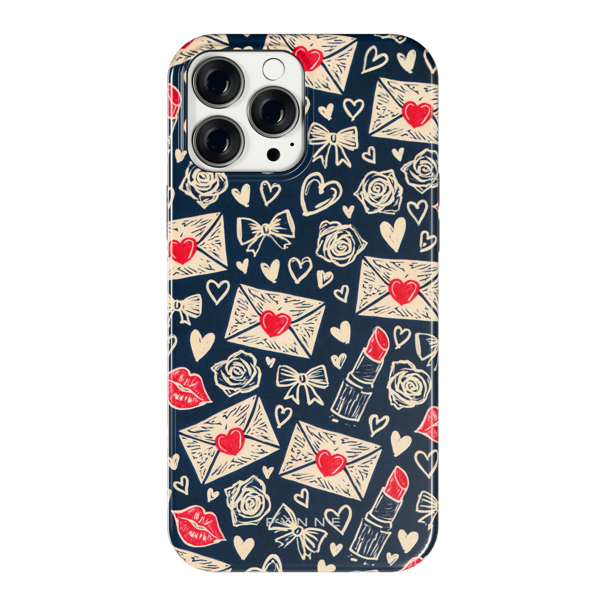 Liefdesbrieven hoesje voor iPhone 13 Pro Max, achterkant