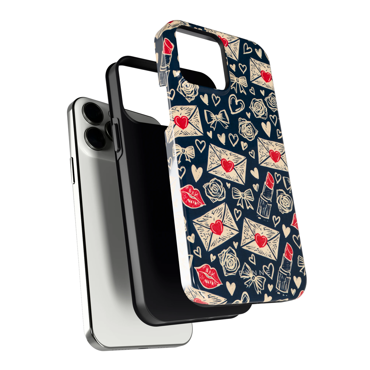 Liefdesbrieven hoesje voor iPhone 13 Pro Max, los van de telefoon