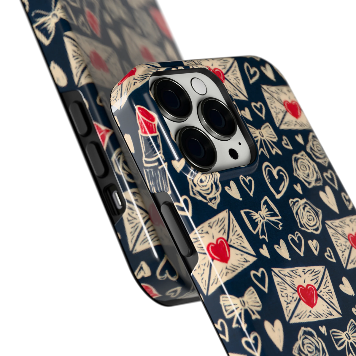 Liefdesbrieven hoesje voor iPhone 13 Pro Max, close-up