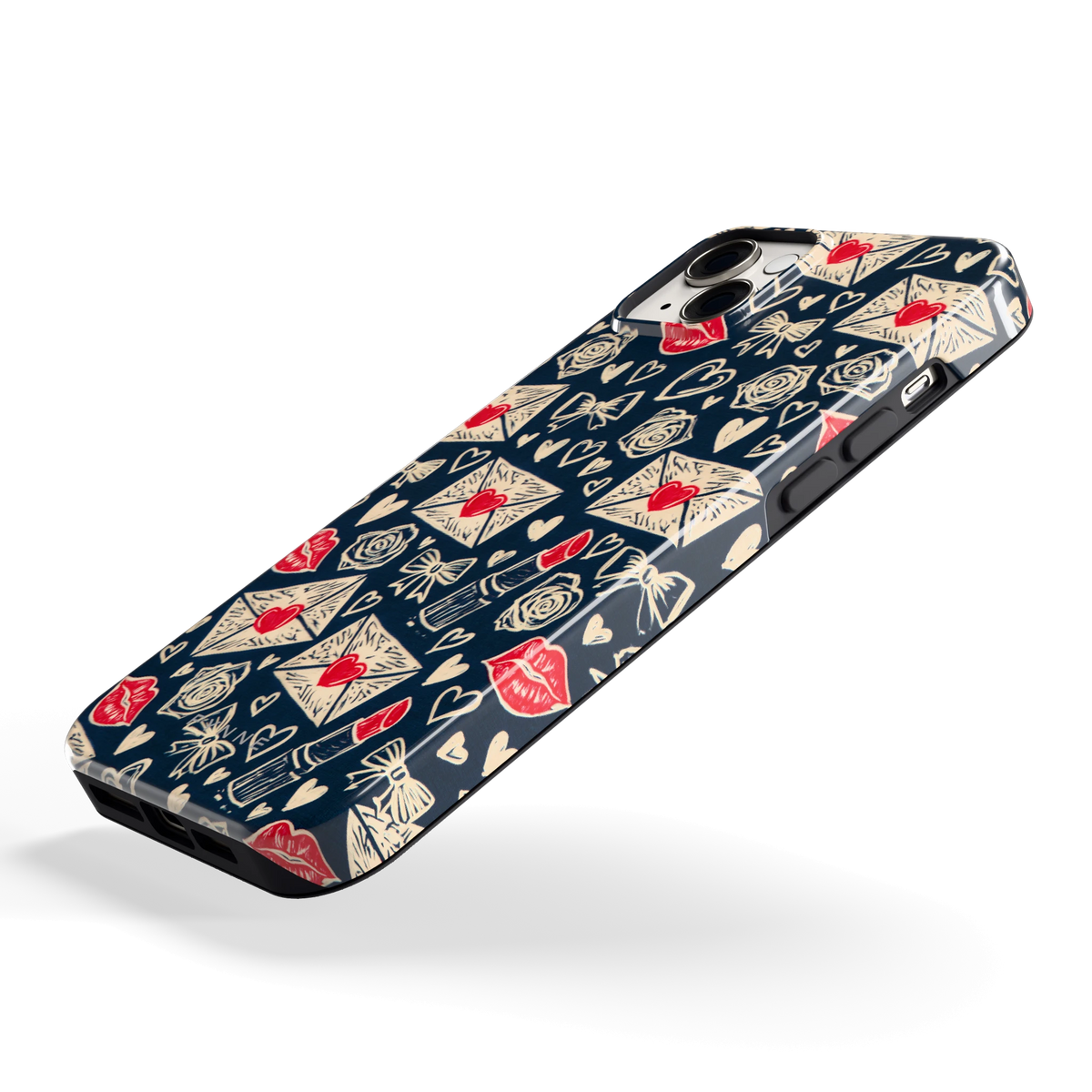 Liefdesbrieven hoesje voor iPhone 14 Plus, schuin