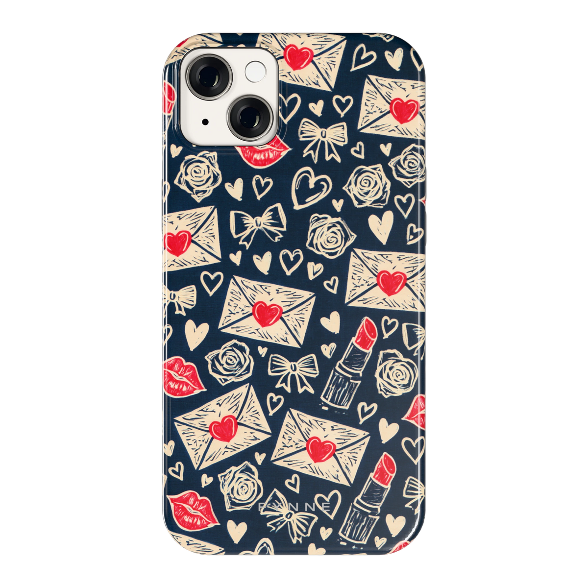 Liefdesbrieven hoesje voor iPhone 14 Plus, achterkant