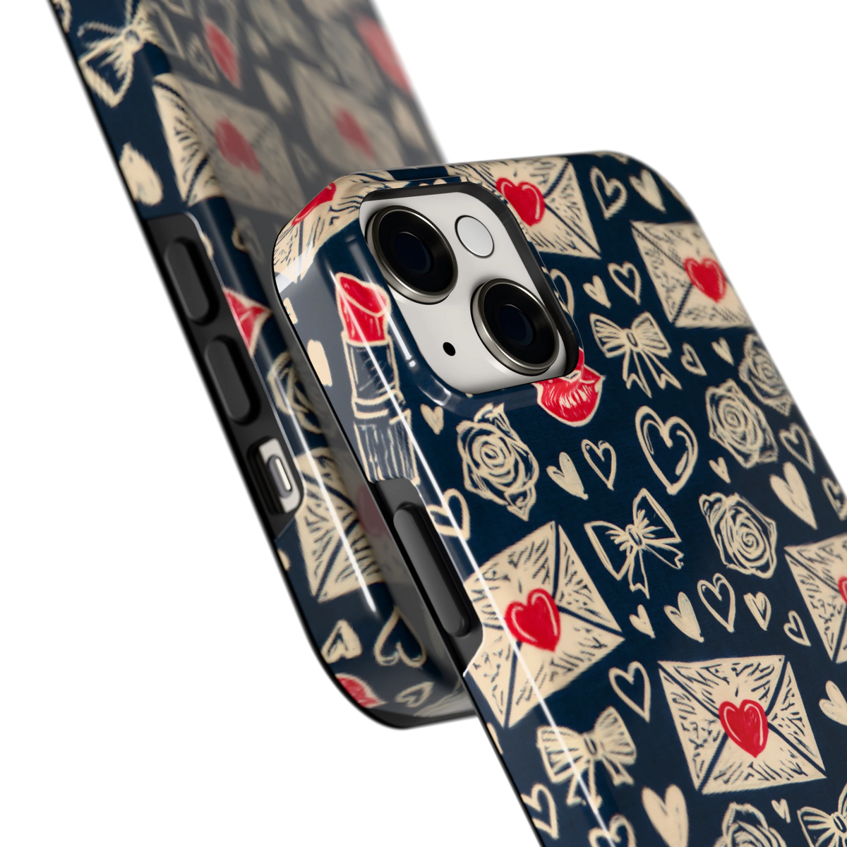 Liefdesbrieven hoesje voor iPhone 14 Plus, close-up