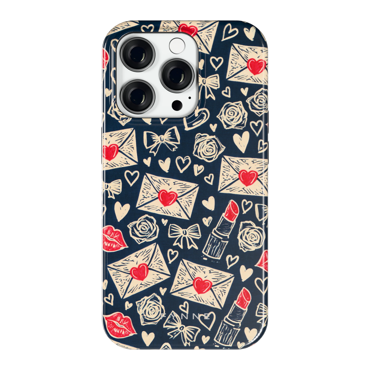 Liefdesbrieven hoesje voor iPhone 14 Pro, achterkant