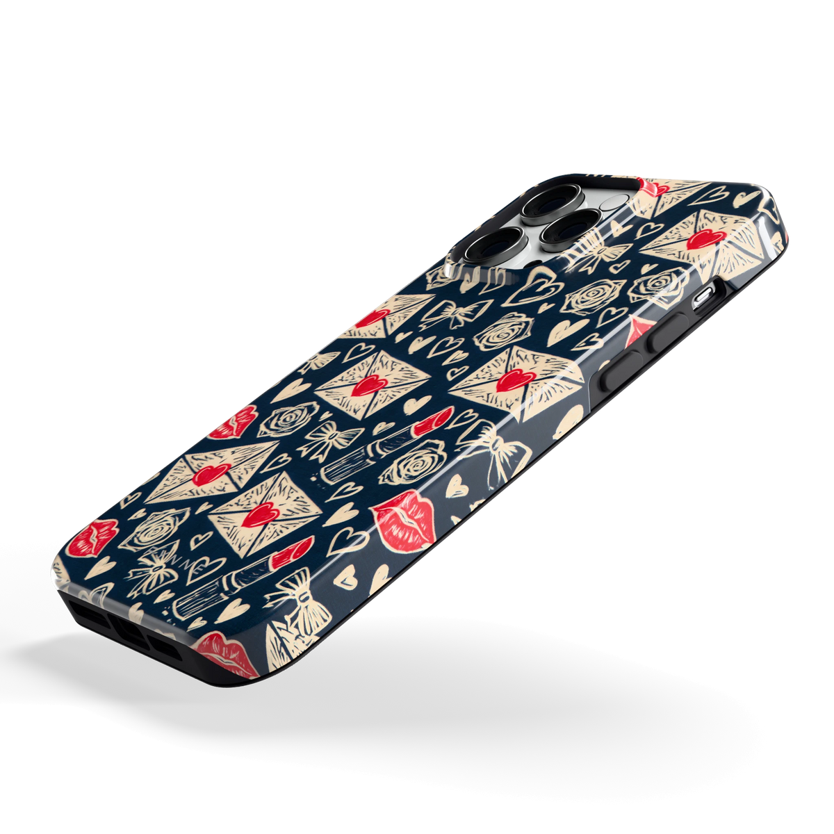 Liefdesbrieven hoesje voor iPhone 14 Pro Max, schuin