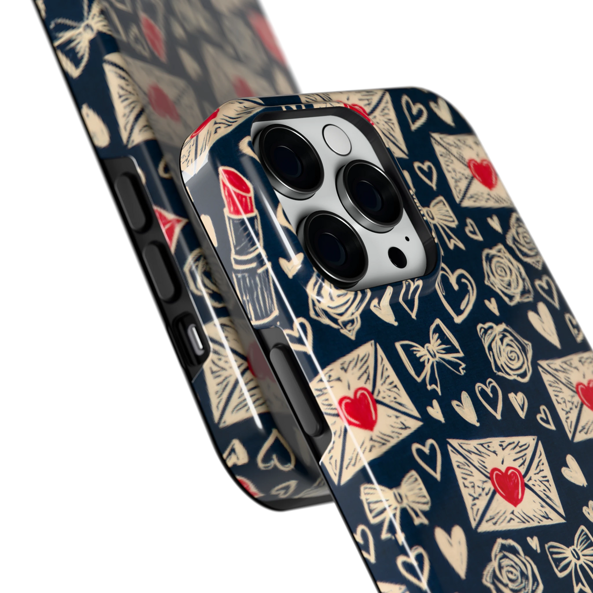 Liefdesbrieven hoesje voor iPhone 14 Pro Max, close-up