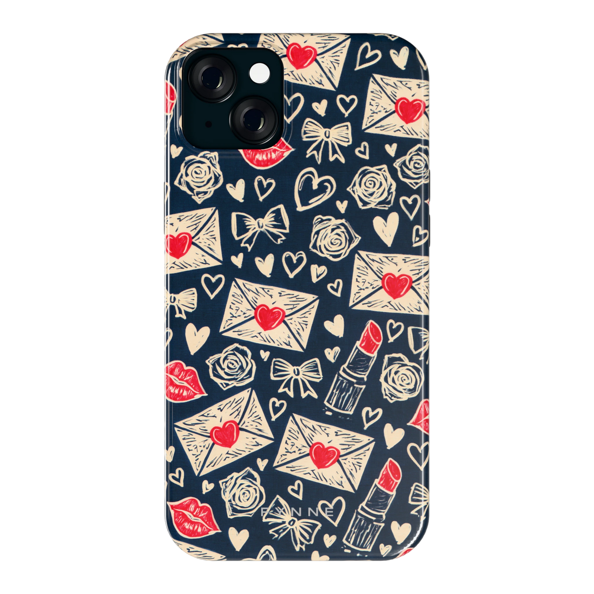 Liefdesbrieven hoesje voor iPhone 15 Plus, achterkant