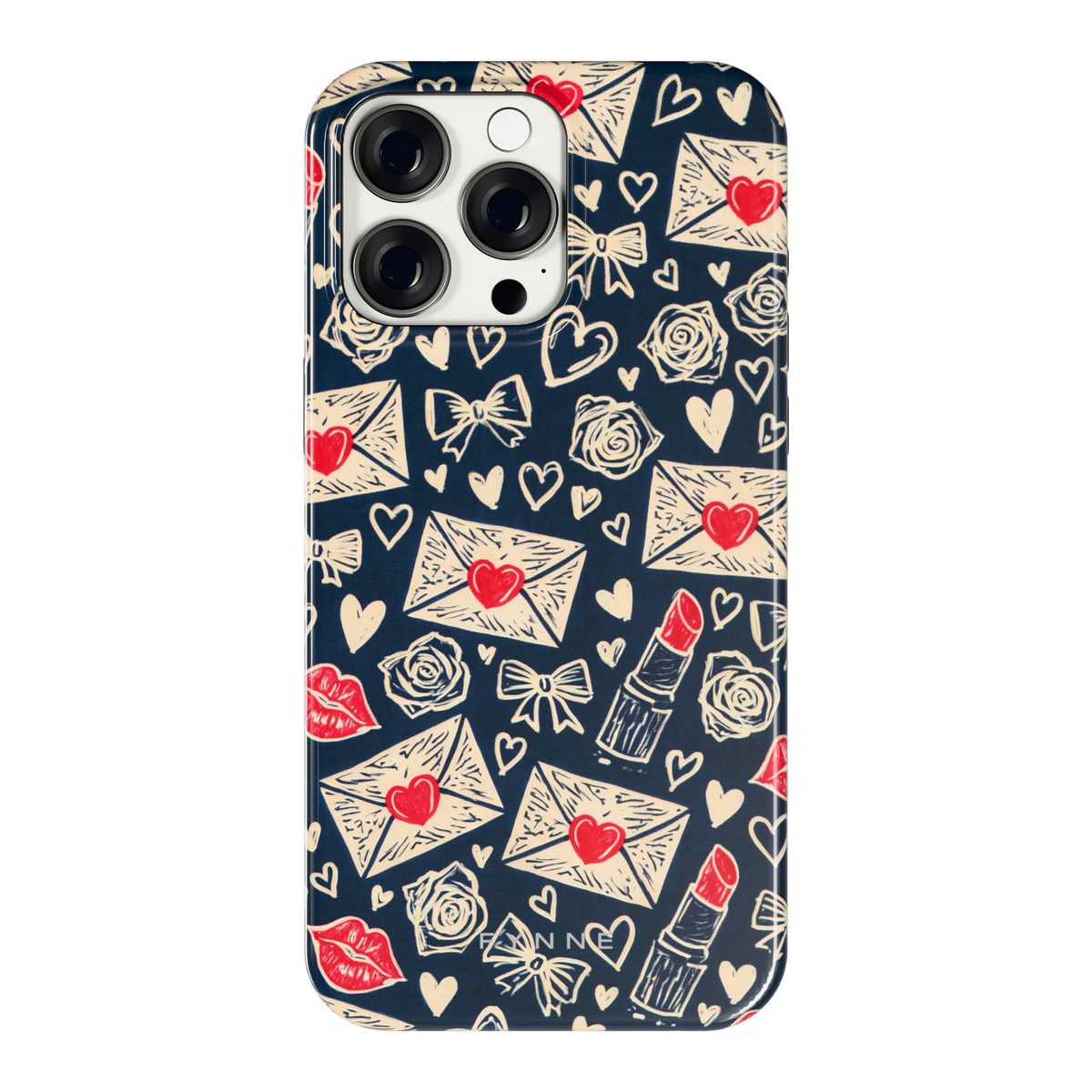 Liefdesbrieven hoesje voor iPhone 15 Pro Max, achterkant