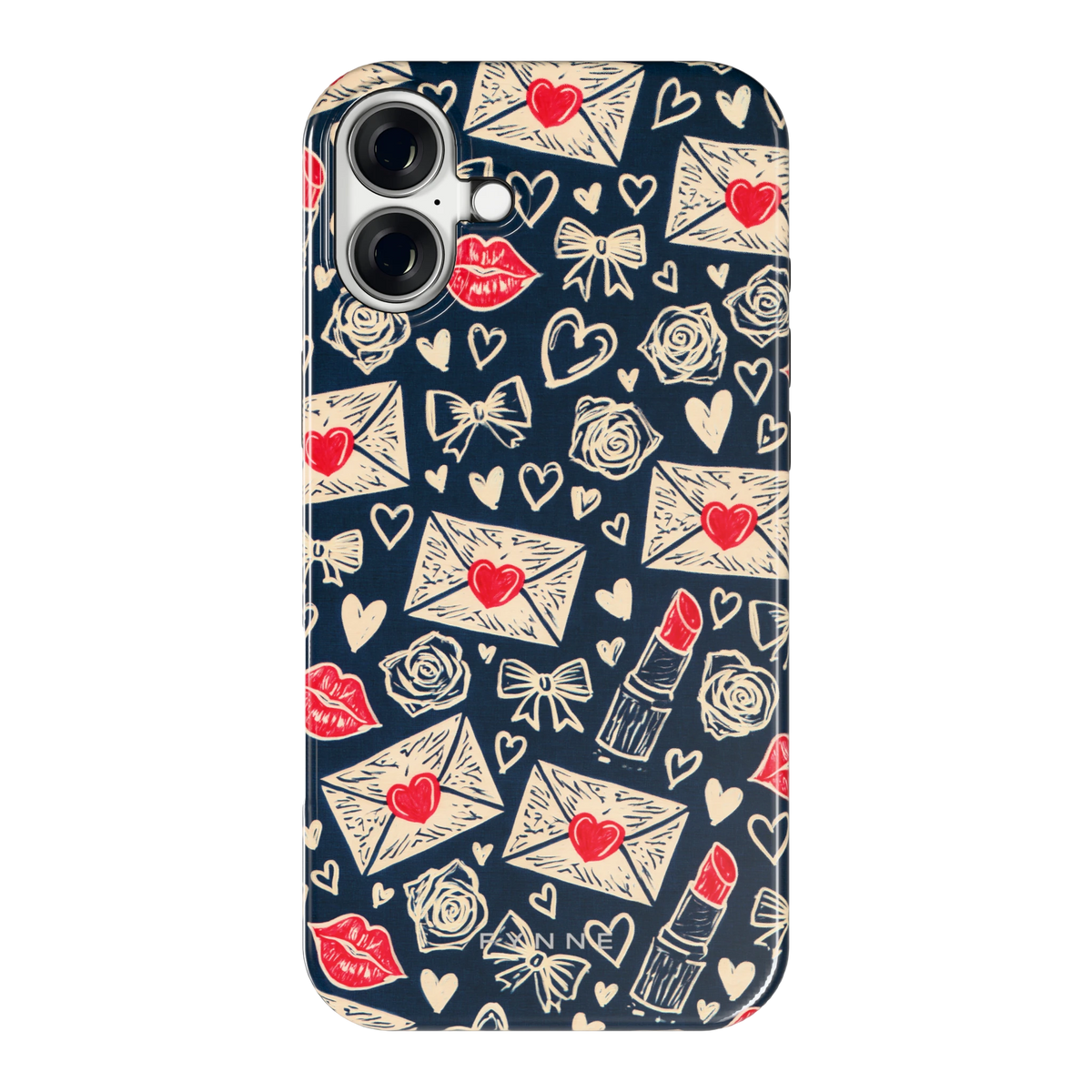Liefdesbrieven hoesje voor iPhone 16 Plus, achterkant