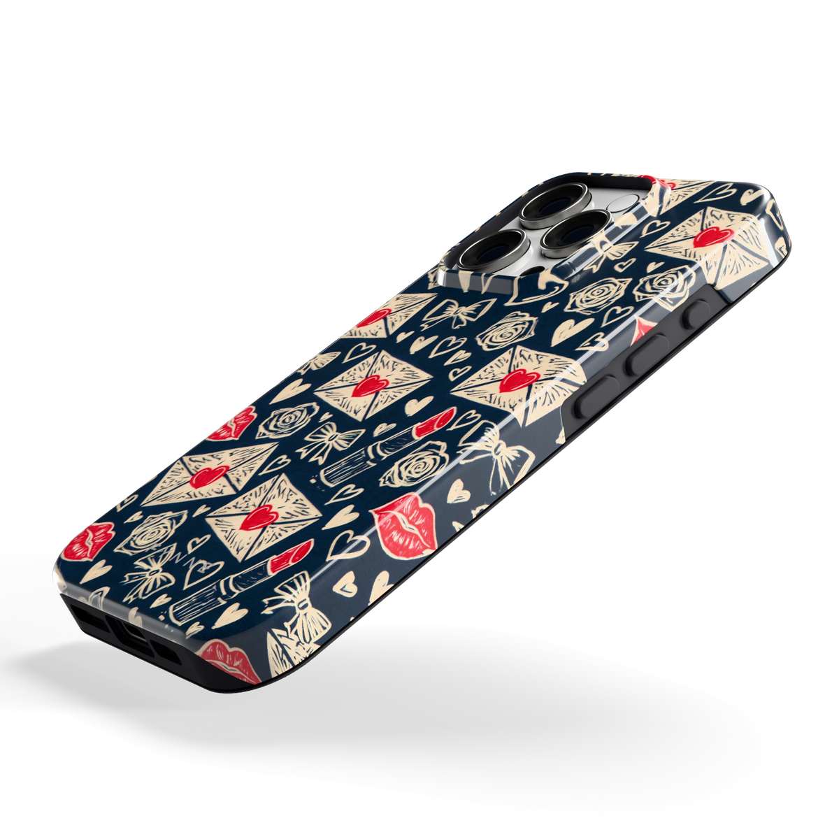 Liefdesbrieven hoesje voor iPhone 16 Pro, schuin