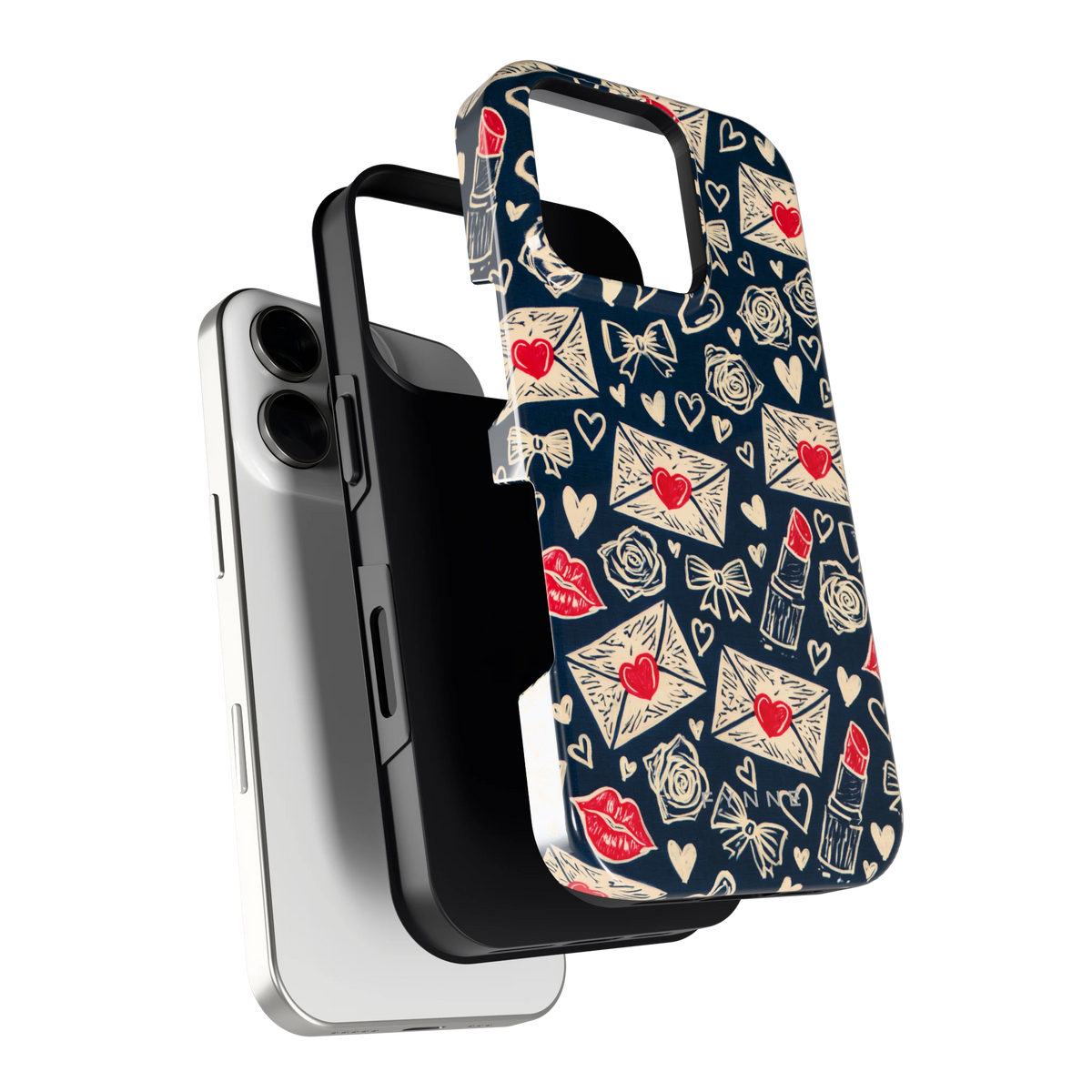 Liefdesbrieven hoesje voor iPhone 16 Pro, los van de telefoon
