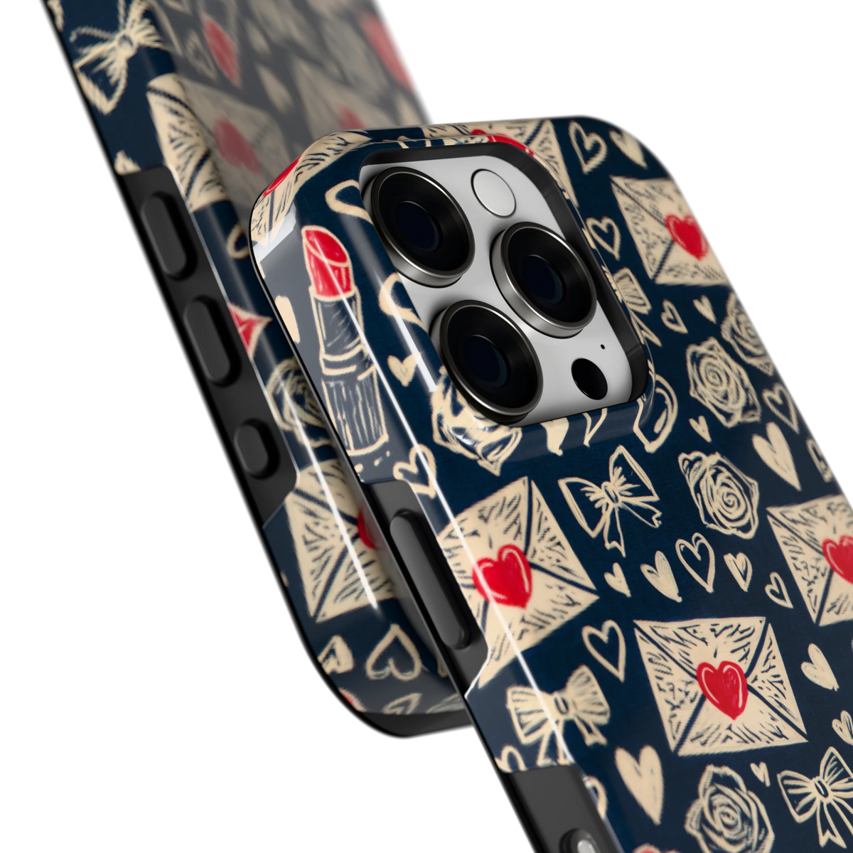 Liefdesbrieven hoesje voor iPhone 16 Pro, close-up