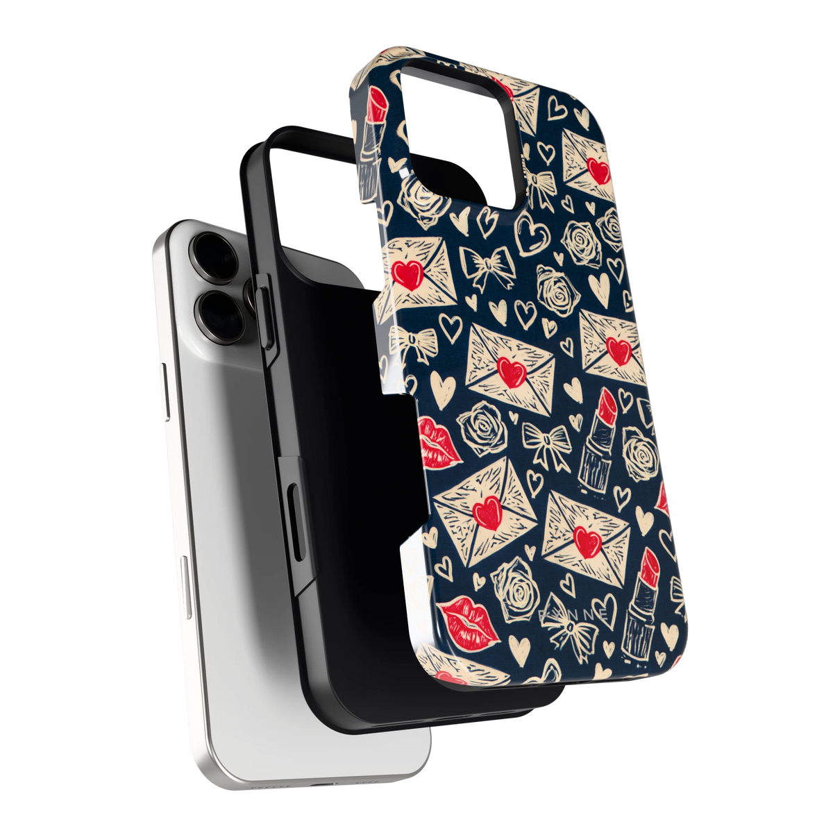 Liefdesbrieven hoesje voor iPhone 16 Pro Max, los van de telefoon