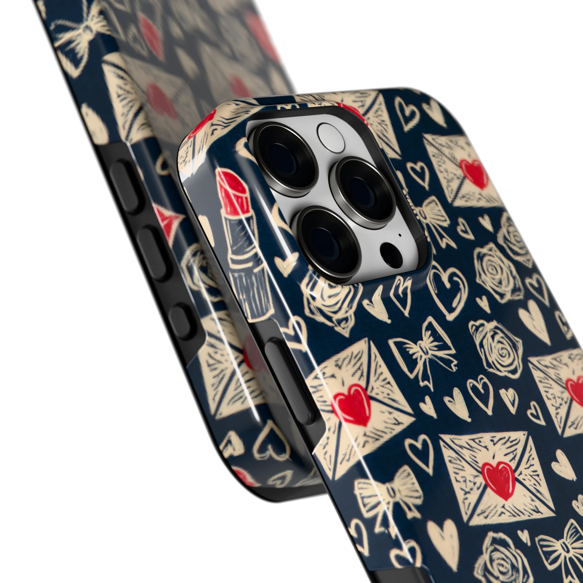 Liefdesbrieven hoesje voor iPhone 16 Pro Max, close-up