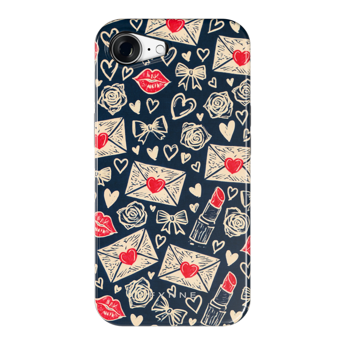 Liefdesbrieven hoesje voor iPhone 16e, achterkant
