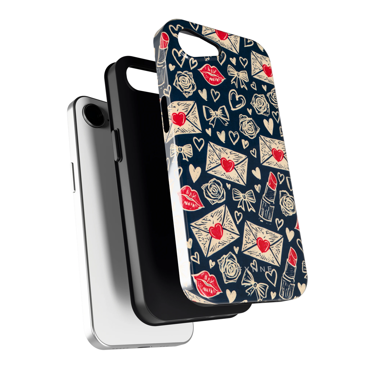 Liefdesbrieven hoesje voor iPhone 16e, los van de telefoon