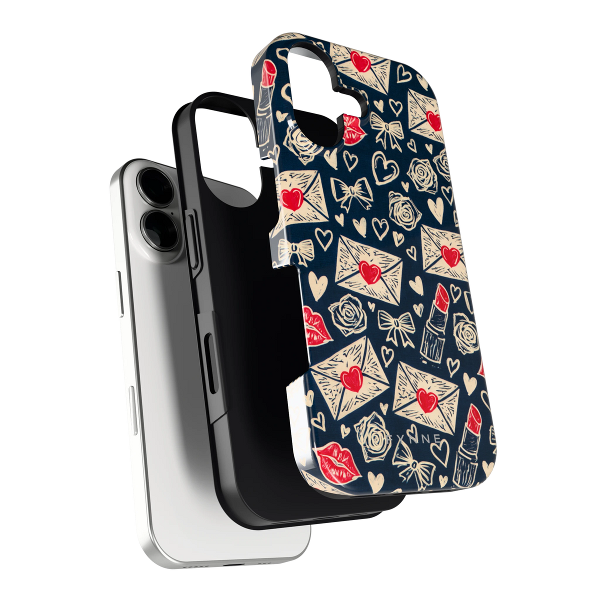 Liefdesbrieven hoesje voor iPhone 17, los van de telefoon