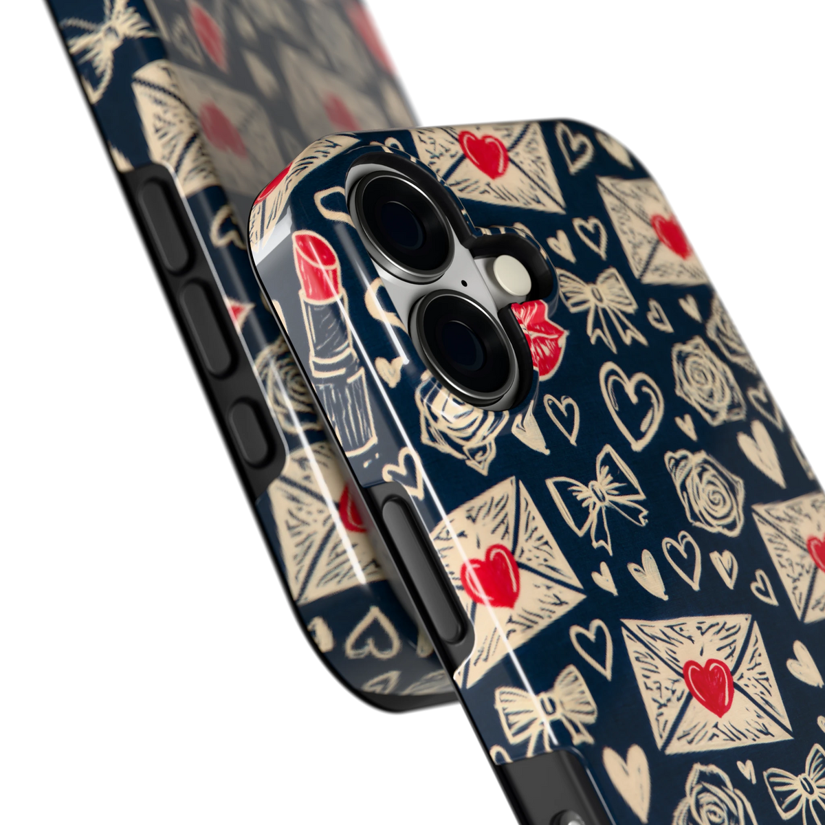 Liefdesbrieven hoesje voor iPhone 17, close-up