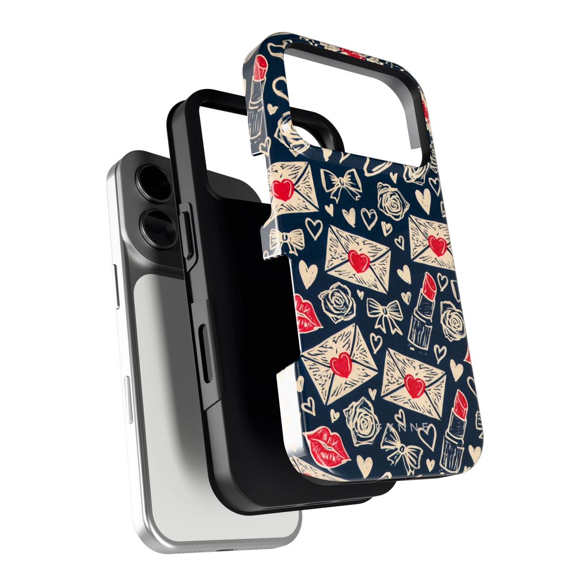 Liefdesbrieven hoesje voor iPhone 17 Pro, los van de telefoon