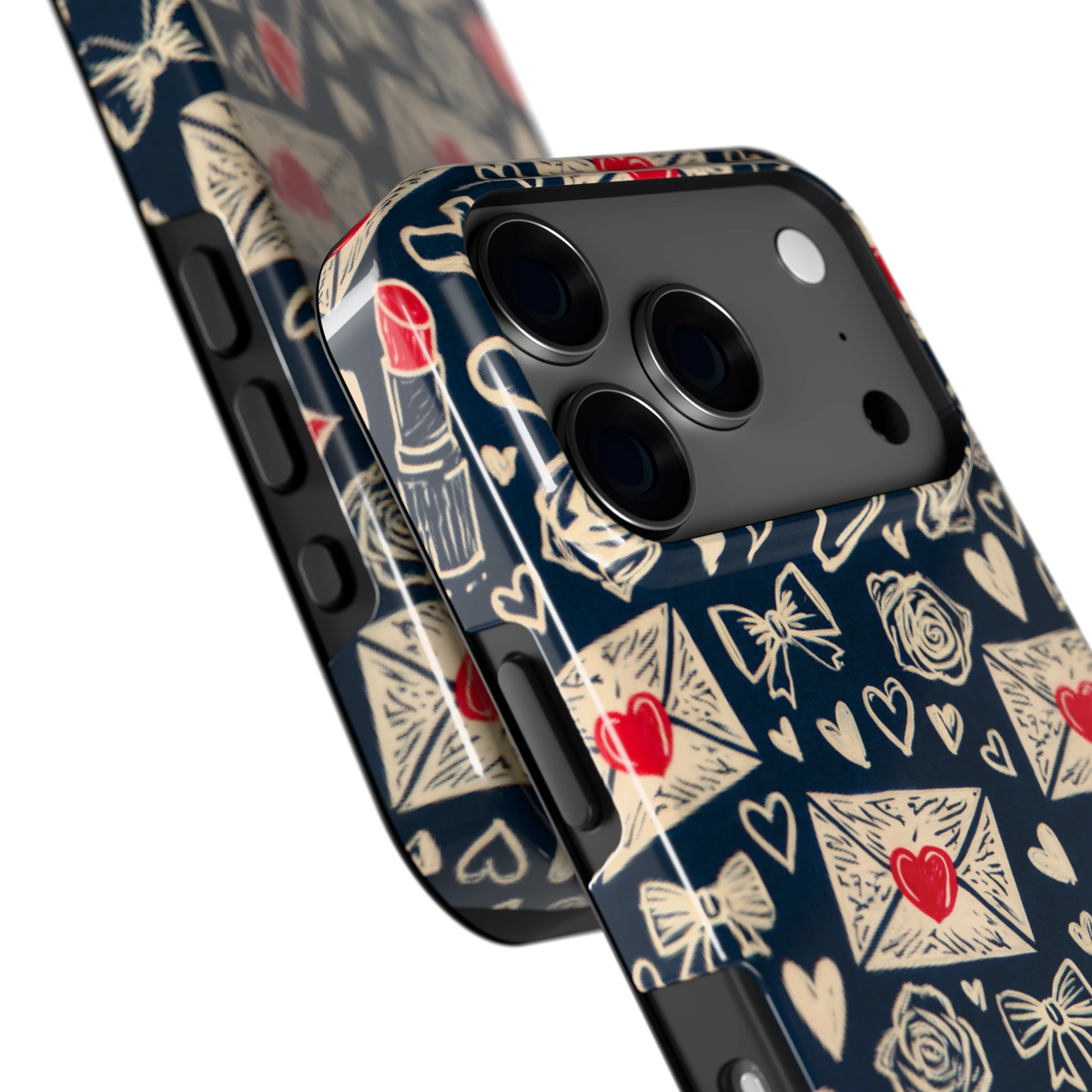 Liefdesbrieven hoesje voor iPhone 17 Pro, close-up