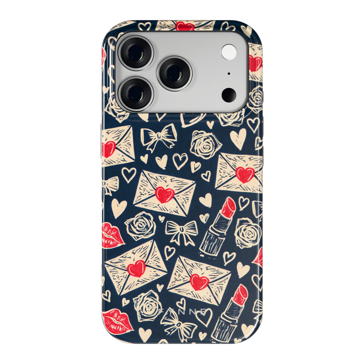 Liefdesbrieven hoesje voor iPhone 18 Pro, achterkant