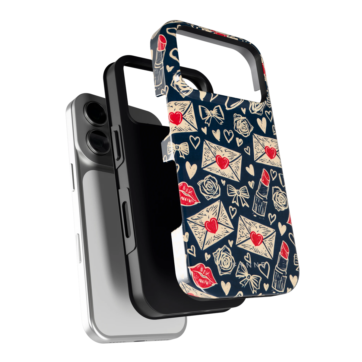 Liefdesbrieven hoesje voor iPhone 18 Pro, los van de telefoon