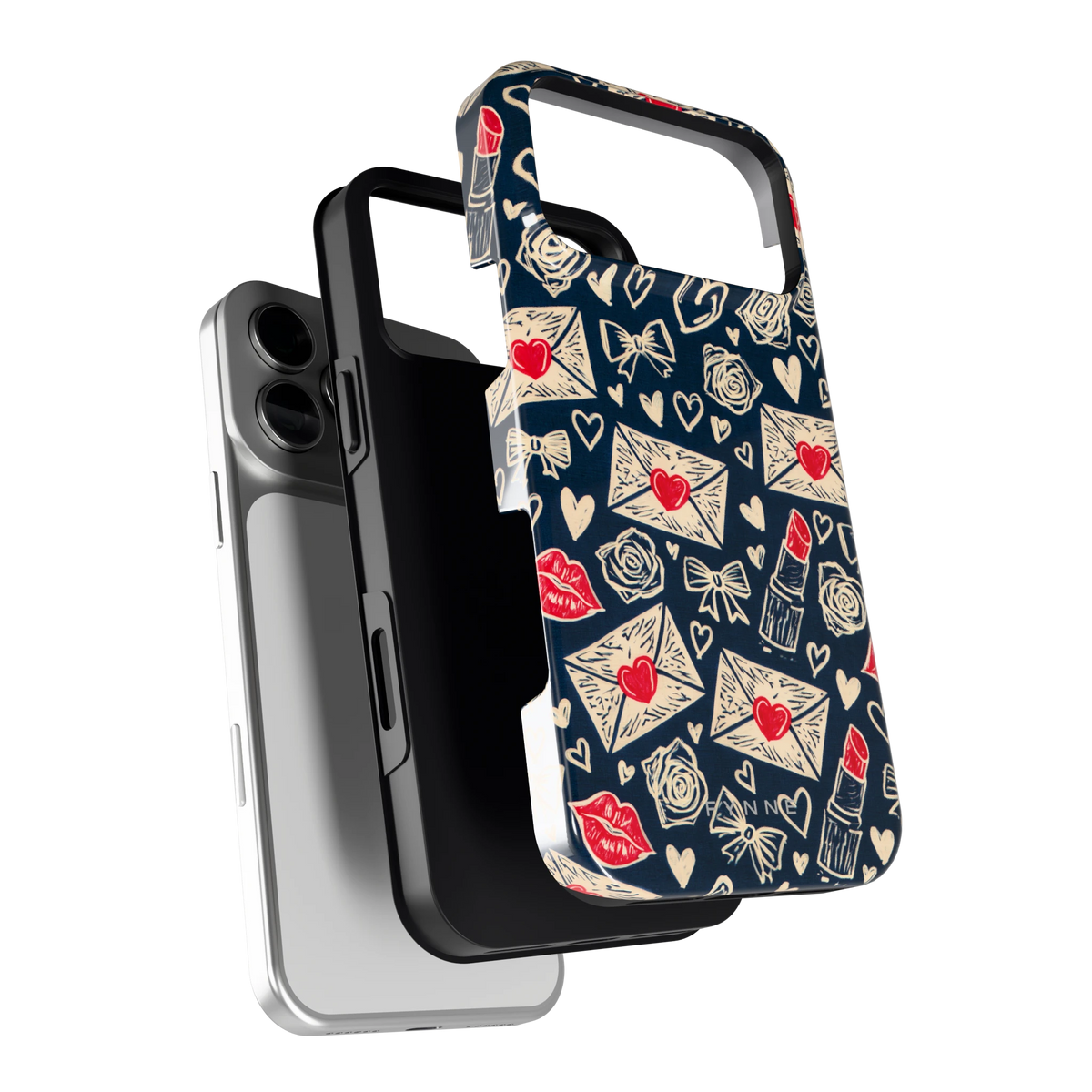 Liefdesbrieven hoesje voor iPhone 18 Pro Max, los van de telefoon