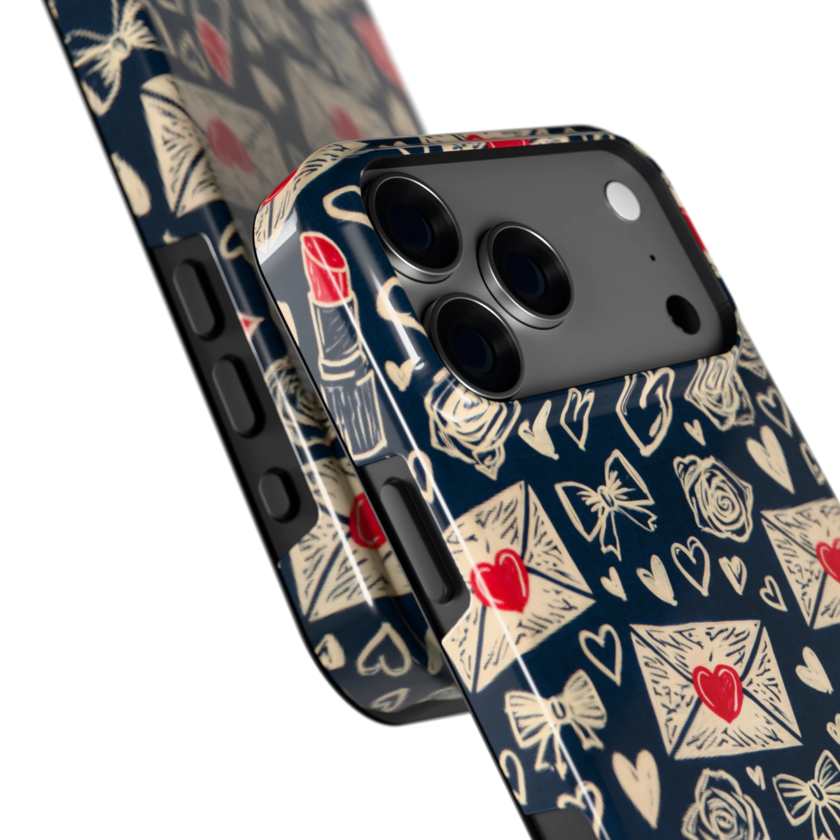 Liefdesbrieven hoesje voor iPhone 18 Pro Max, close-up