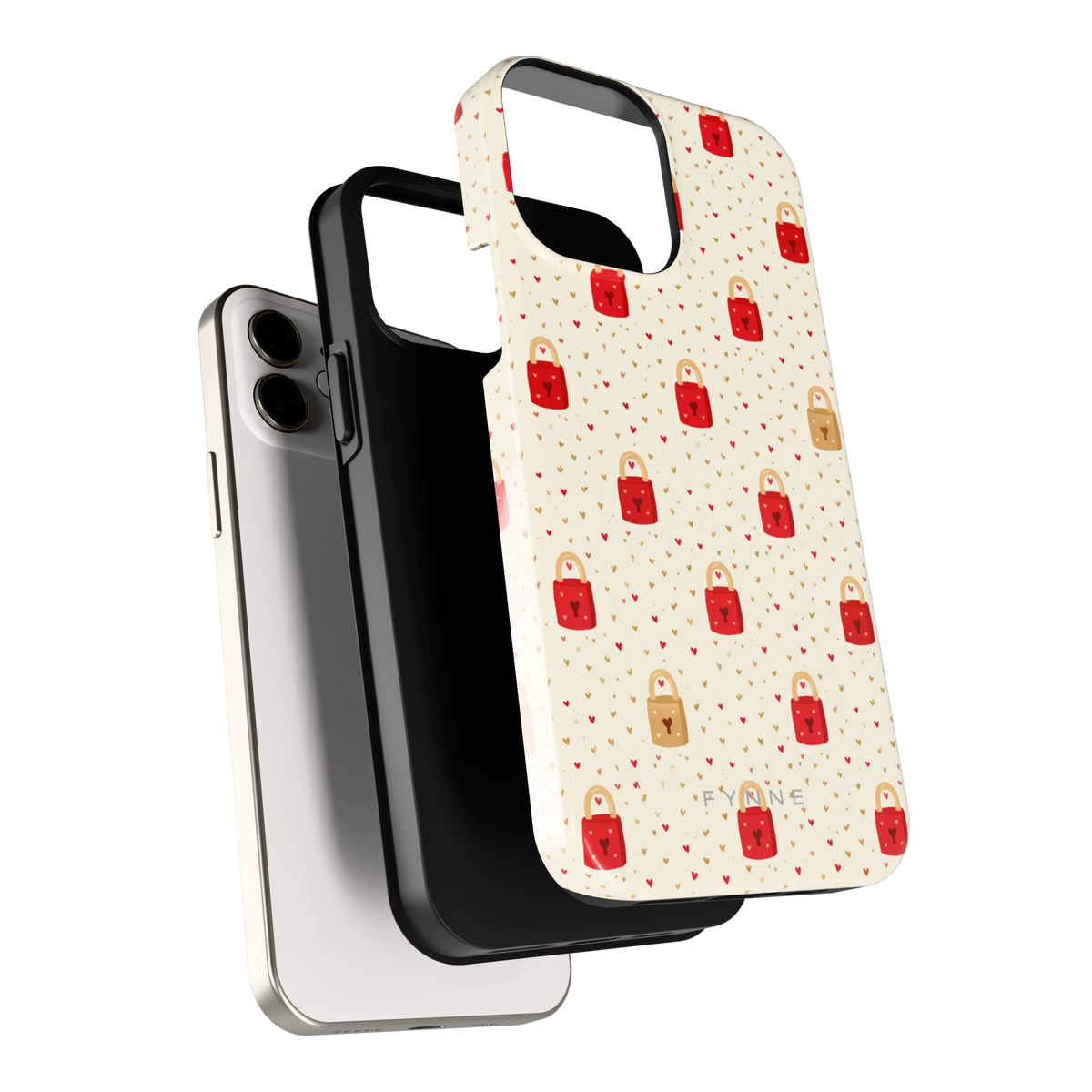 Liefdesslotjes hoesje voor iPhone 12, los van de telefoon