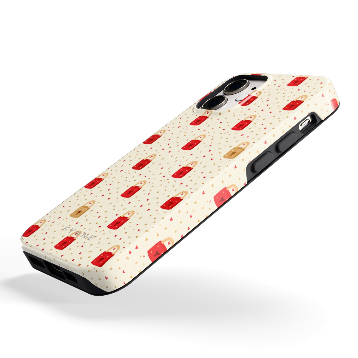 Liefdesslotjes hoesje voor iPhone 12 mini, schuin