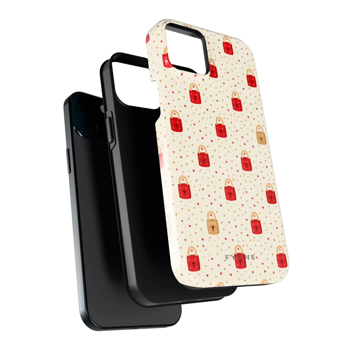 Liefdesslotjes hoesje voor iPhone 15 Plus, los van de telefoon