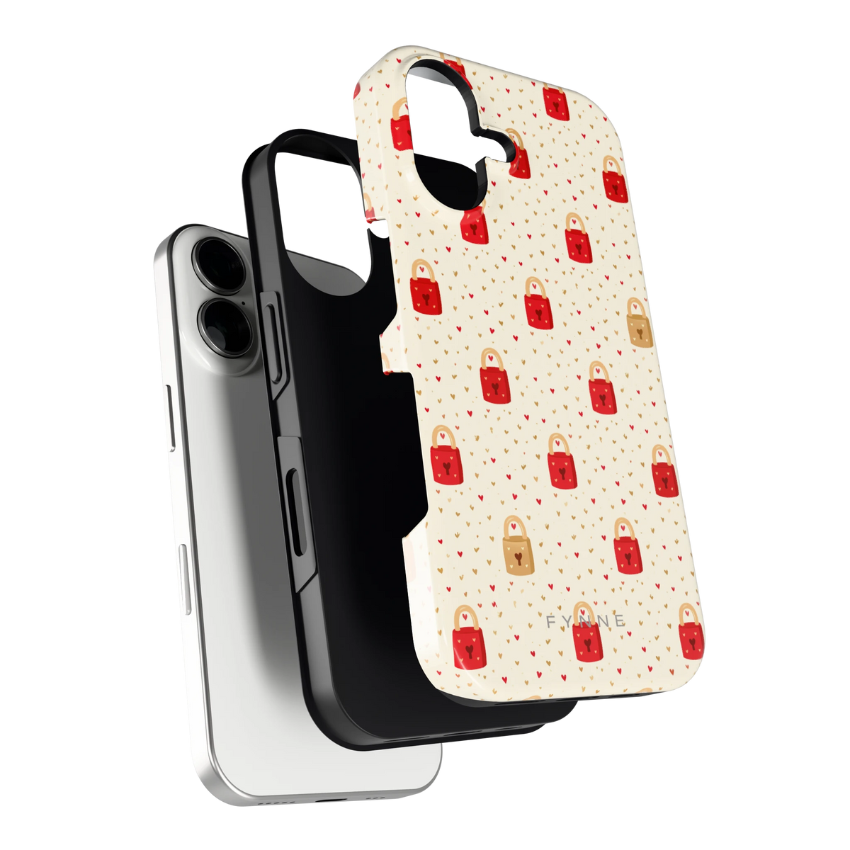 Liefdesslotjes hoesje voor iPhone 16, los van de telefoon