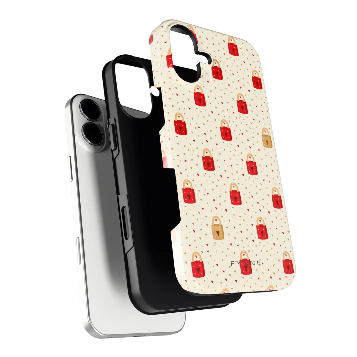 Liefdesslotjes hoesje voor iPhone 16 Plus, los van de telefoon