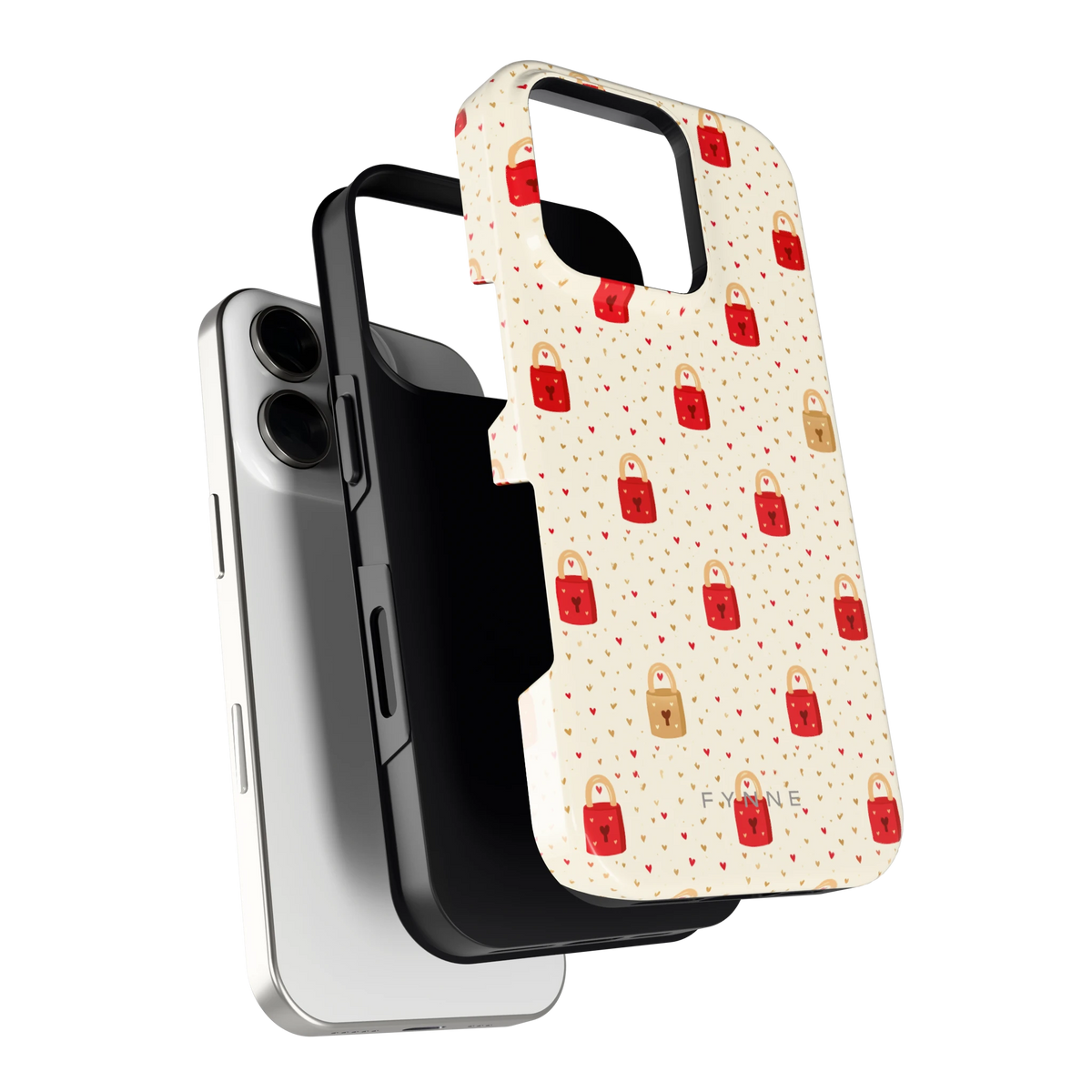 Liefdesslotjes hoesje voor iPhone 16 Pro, los van de telefoon