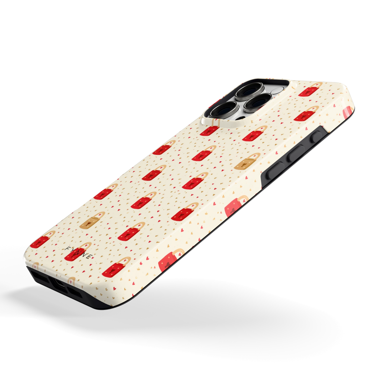 Liefdesslotjes hoesje voor iPhone 16 Pro Max, schuin