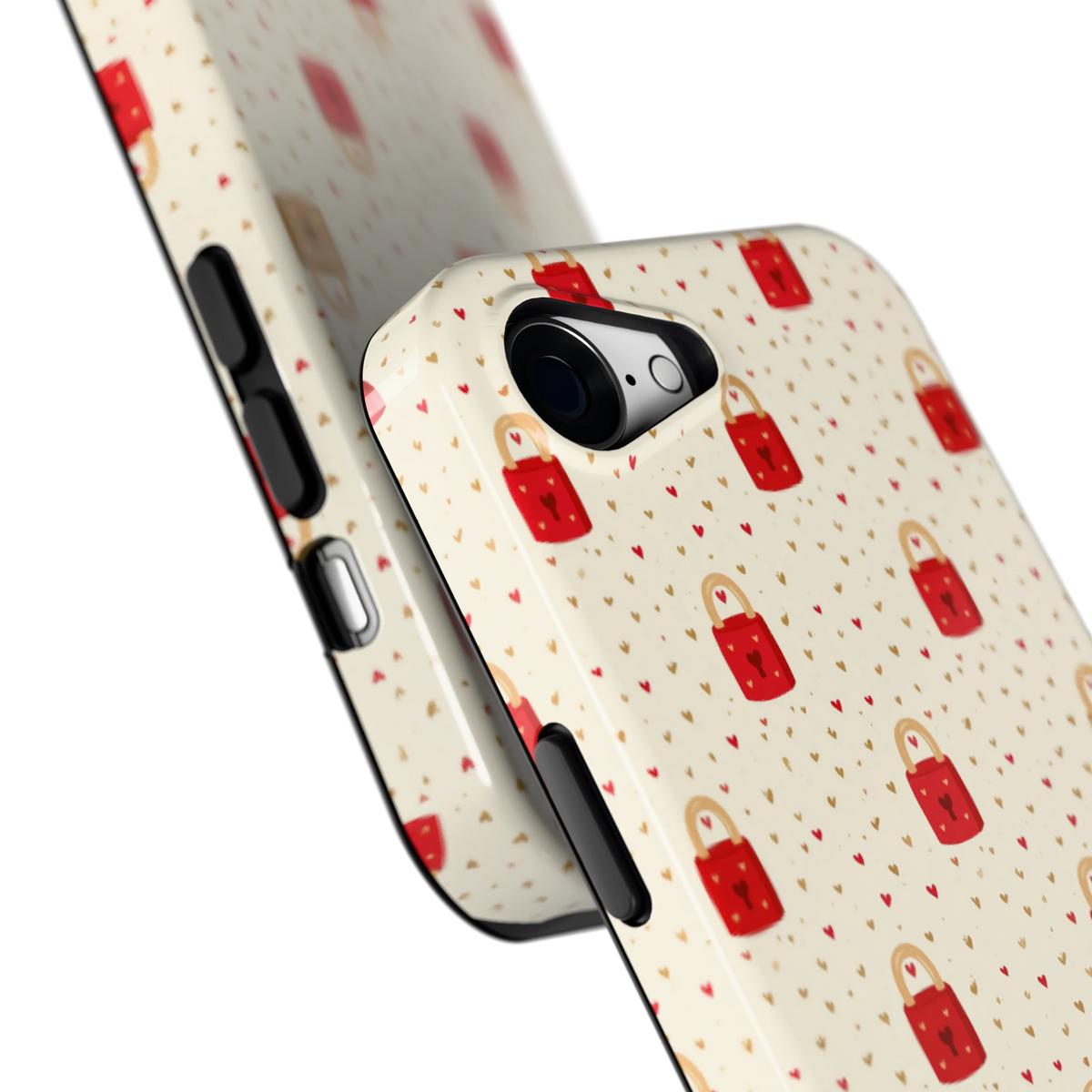 Liefdesslotjes hoesje voor iPhone 16e, close-up