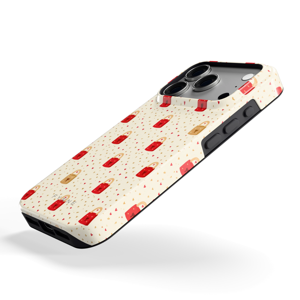 Liefdesslotjes hoesje voor iPhone 18 Pro, schuin