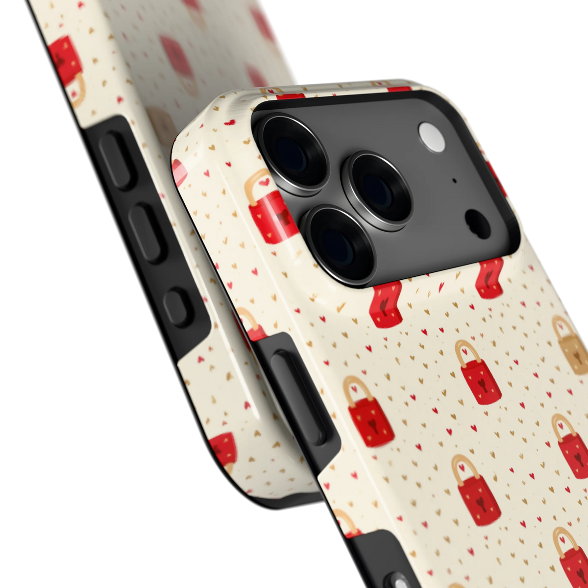 Liefdesslotjes hoesje voor iPhone 18 Pro, close-up