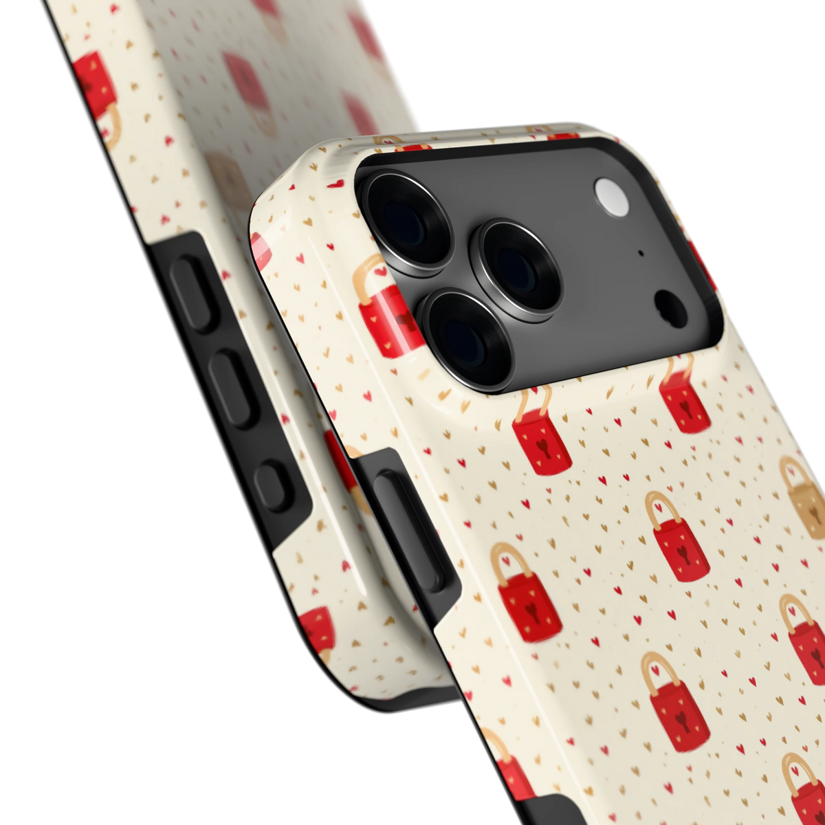 Liefdesslotjes hoesje voor iPhone 18 Pro Max, close-up