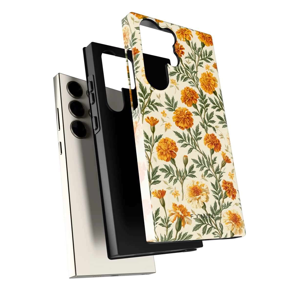 Goudsbloemenveld hoesje voor Galaxy S23 Ultra, los van de telefoon