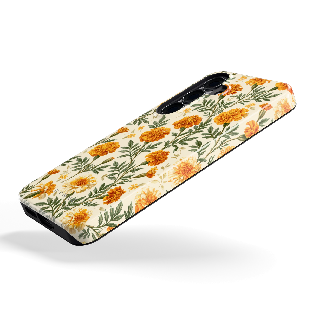 Goudsbloemenveld hoesje voor Galaxy S25, schuin