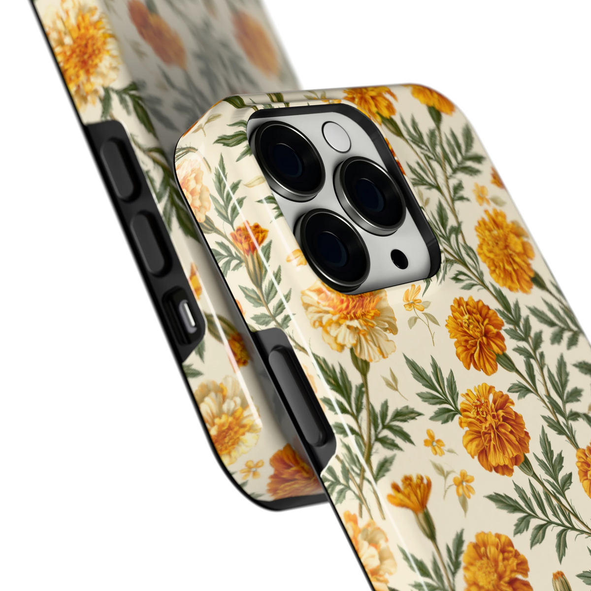Goudsbloemenveld hoesje voor iPhone 13 Pro, close-up