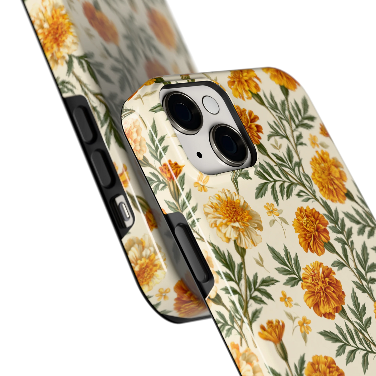 Goudsbloemenveld hoesje voor iPhone 14 Plus, close-up