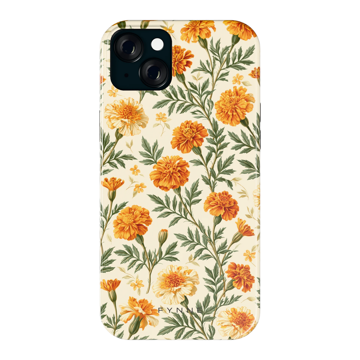 Goudsbloemenveld hoesje voor iPhone 15 Plus, achterkant