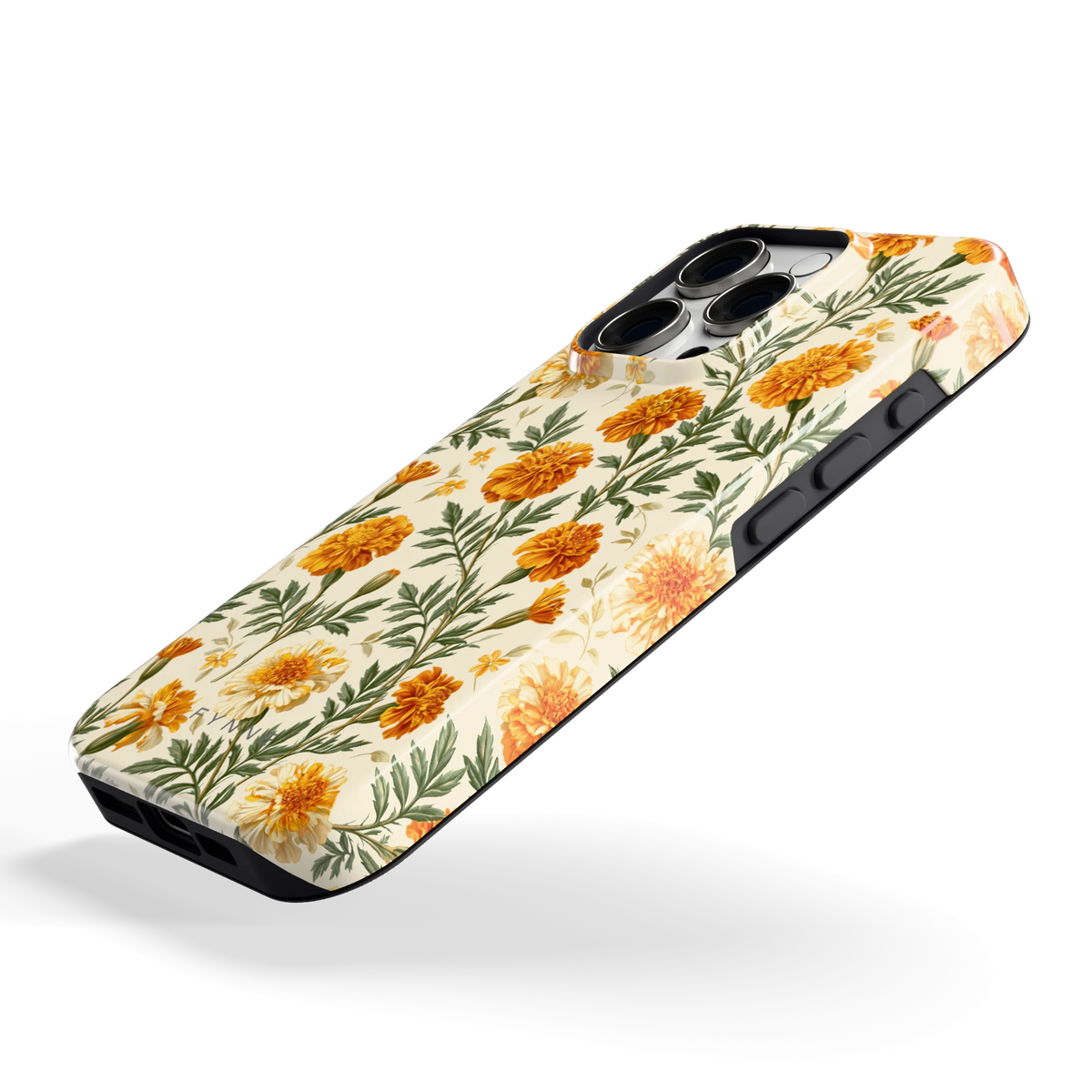 Goudsbloemenveld hoesje voor iPhone 16 Pro, schuin