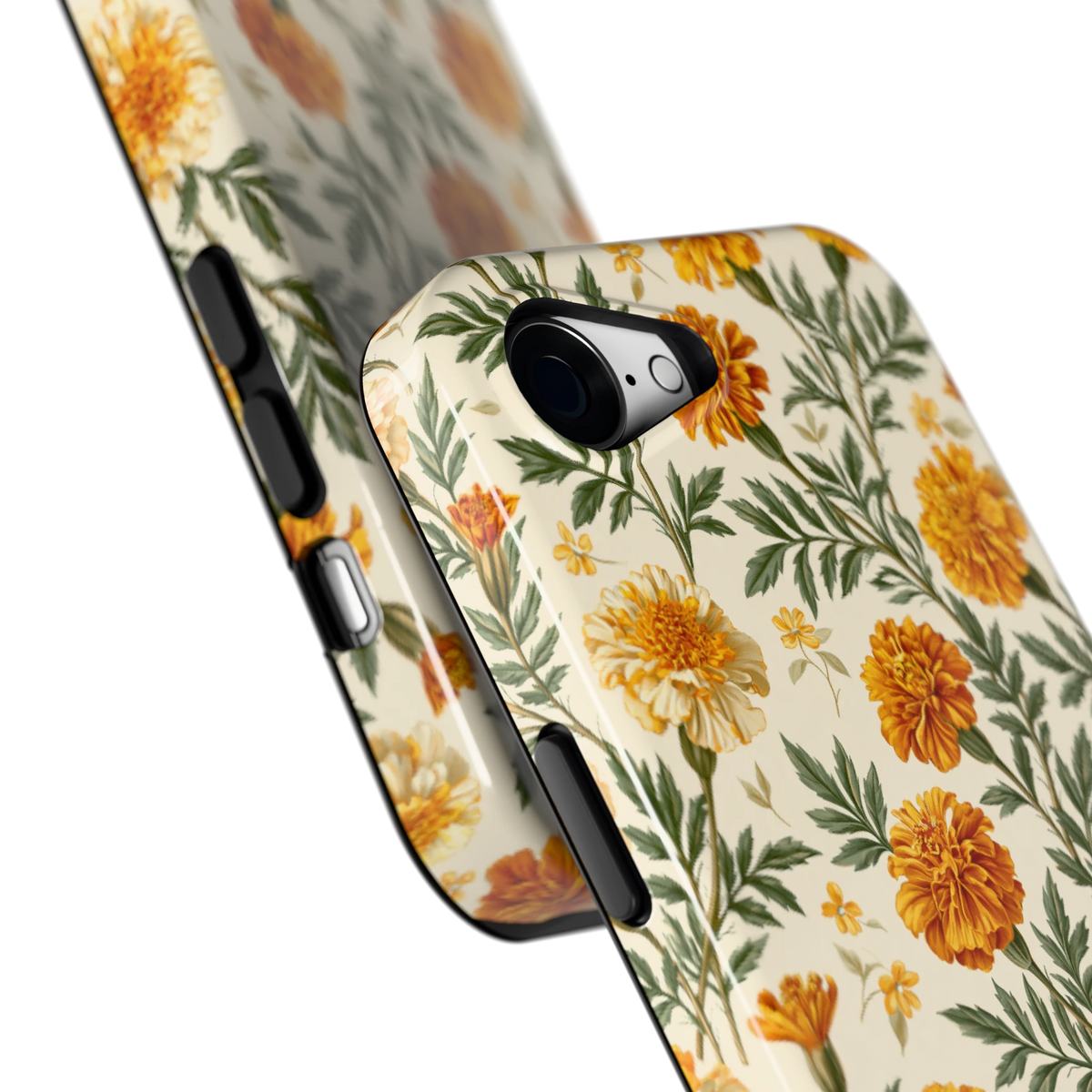 Goudsbloemenveld hoesje voor iPhone 16e, close-up