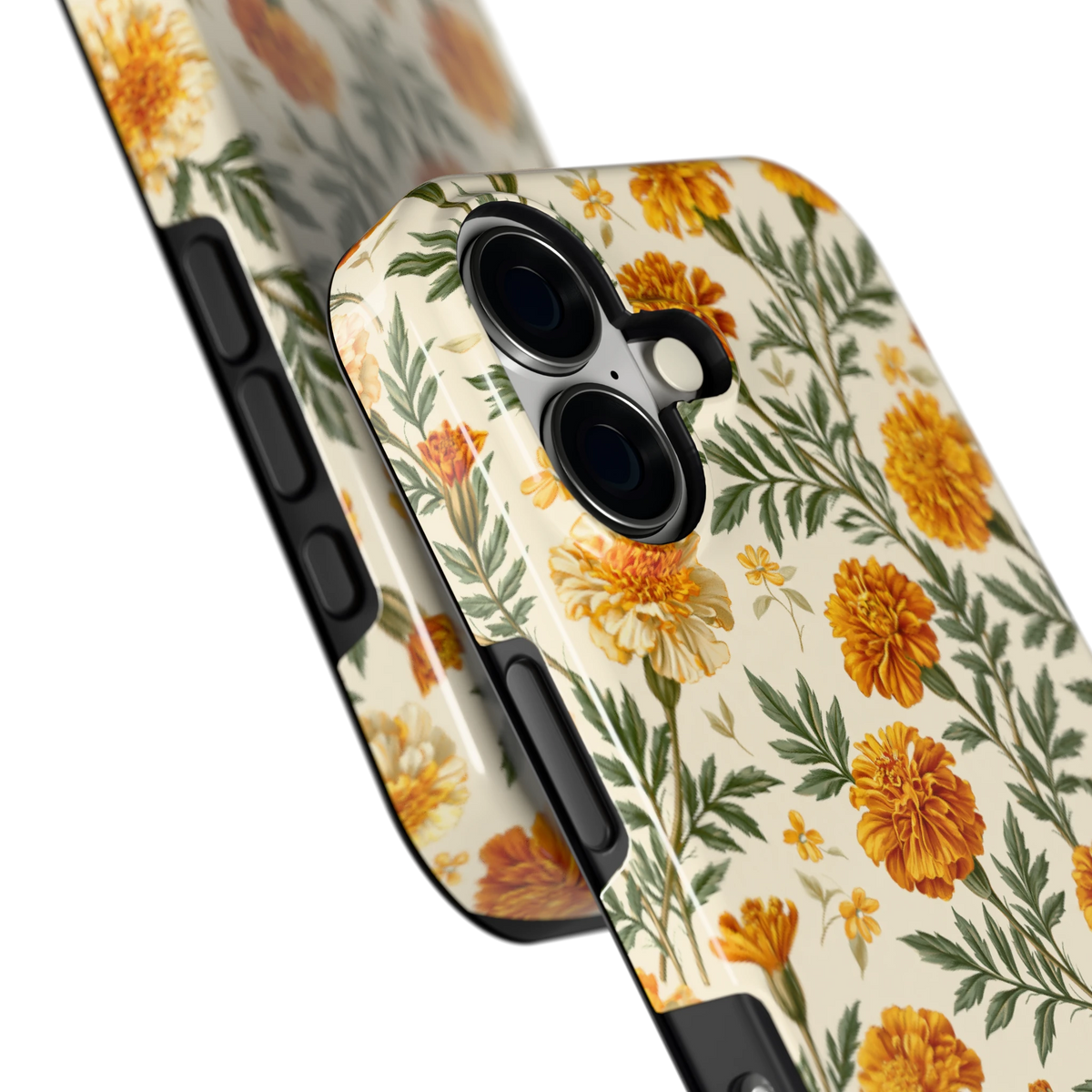Goudsbloemenveld hoesje voor iPhone 17, close-up