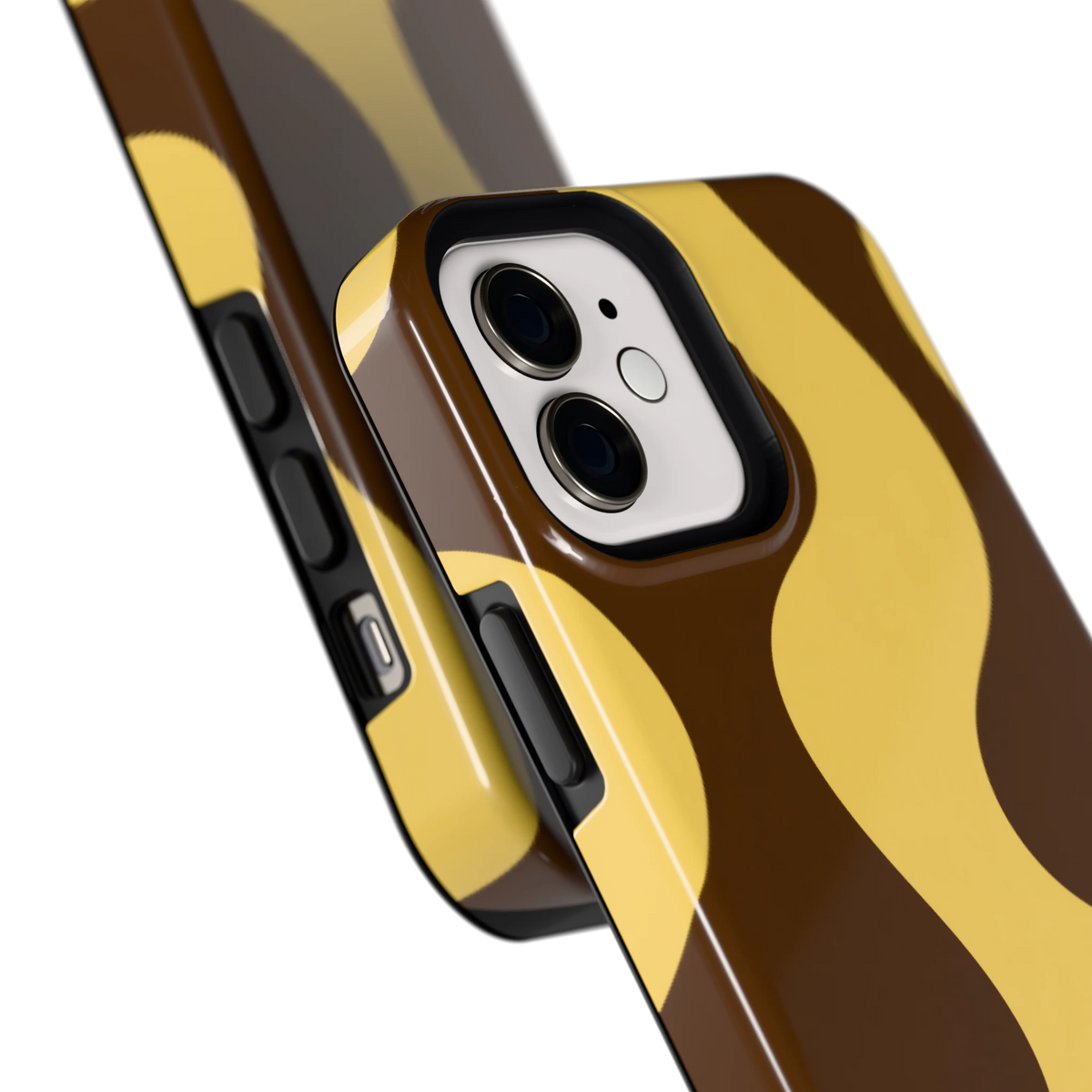Chocolade Golven hoesje voor iPhone 12, close-up